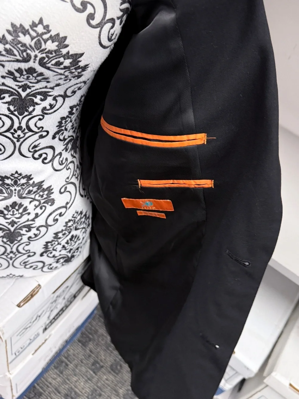Egara Extreme Slim Fit Black Blazer Sport Coat 44 Long